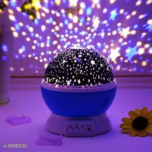 Star Lights Master For Decoration Rotating 360 Degree Moon Night Light Lamp Projector with Multi Colors and USB Cable, Lamp for Kids Room, Night Bulb, Cople Bedroom, Diwali décor, Home decor (Multi Color)